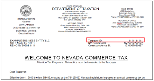 Where to Find Nevada Taxpayer ID